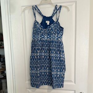 Ann Taylor LOFT Navy and White Sleeveless Dress